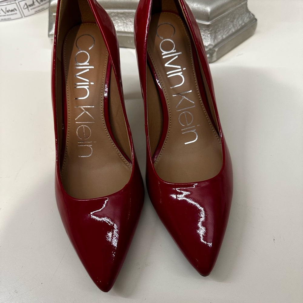 Calvin Klein Glossy Red Heels